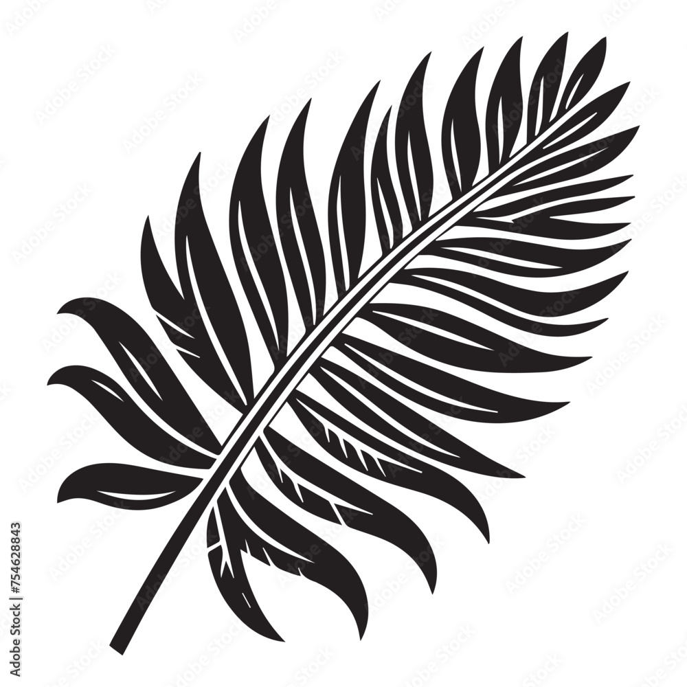 Obraz premium Tropical leaves silhouette