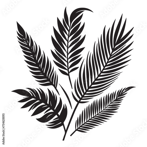 Tropical leaves silhouette