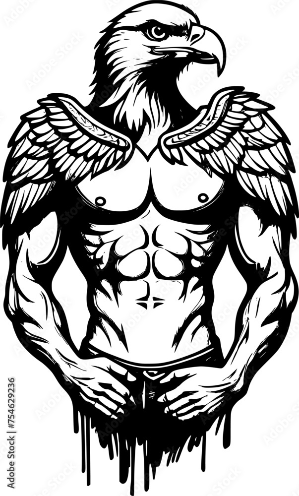 Obraz premium eagle man cartoon