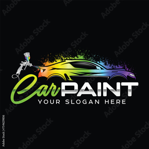 Car Paint logo, design vector illustration.