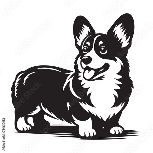 corgi dog Silhouette 