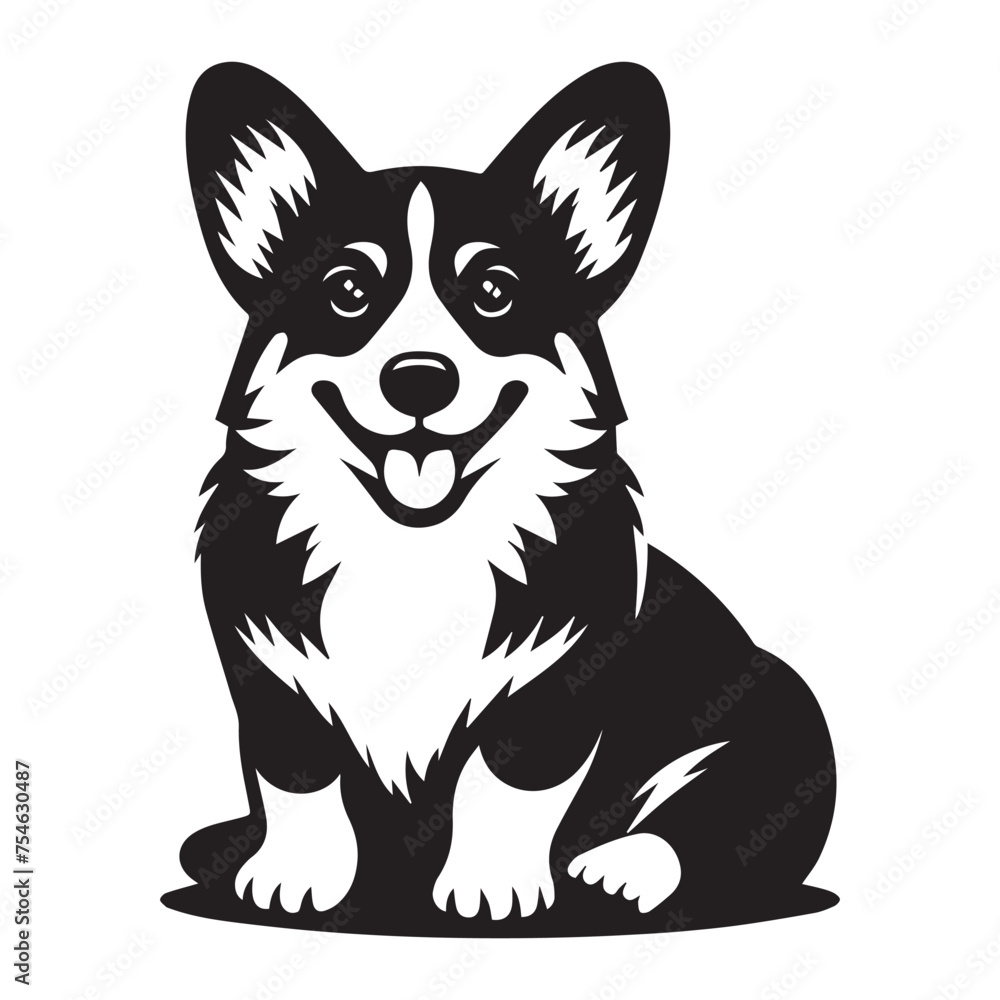 Fototapeta premium corgi dog Silhouette 