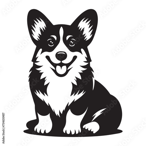 corgi dog Silhouette 
