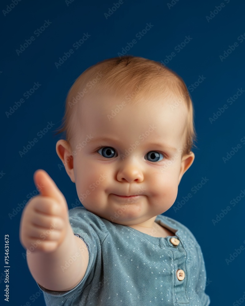 Baby with thumbs up