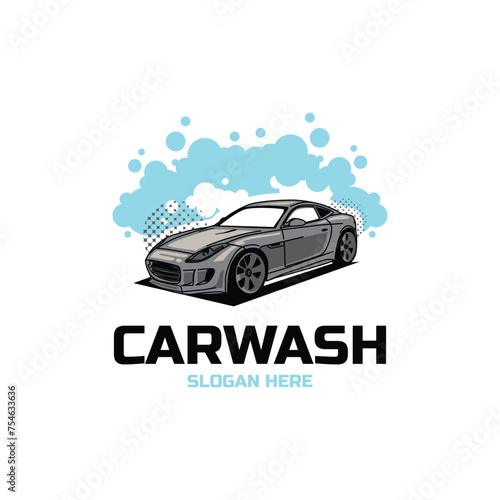 Car wash and car cleaning logo design concept