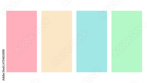 Pink, yellow, blue, and green color palette. Set of bright color palette combination in rgb hex. Color palette for ui ux design. Abstract vector illustration for your graphic design, banner, poster