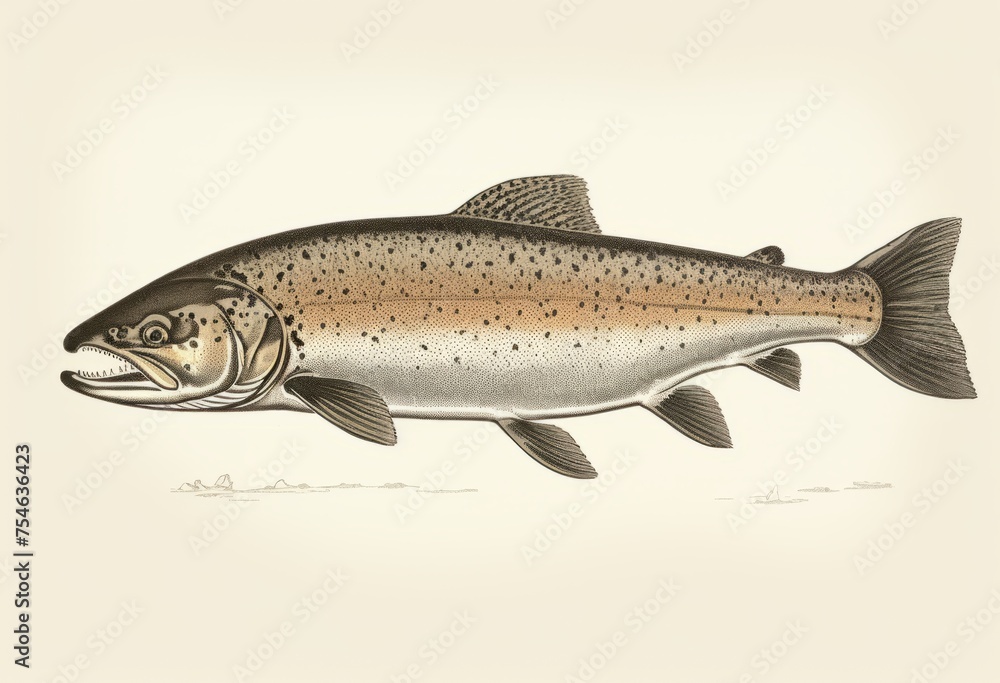 Obraz premium Salmon fish on a white background