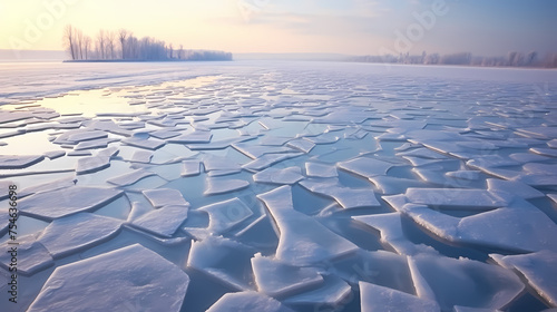 Ice on the sea, ice pattern background