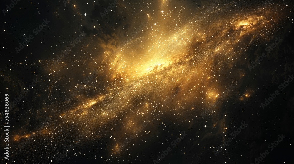 Galactic core stars illuminating the dark void - obrazy, fototapety, plakaty 