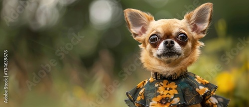 tiny chihuahua barking in a cute dress © Muhammad