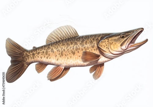 fish on white background