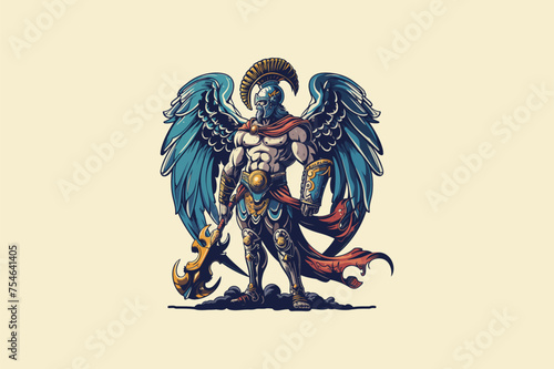 Mythological heroes flat design vector illustration