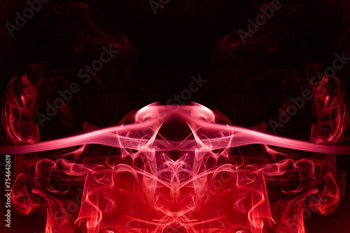 Red smoke motion on black background.