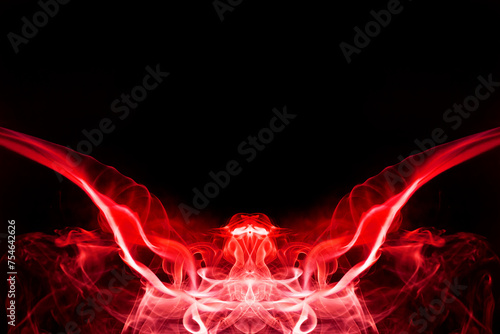 Red smoke motion on black background.