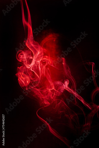 Red smoke motion on black background.