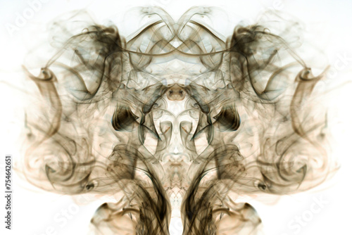 Smoke toxic movement on a white background.