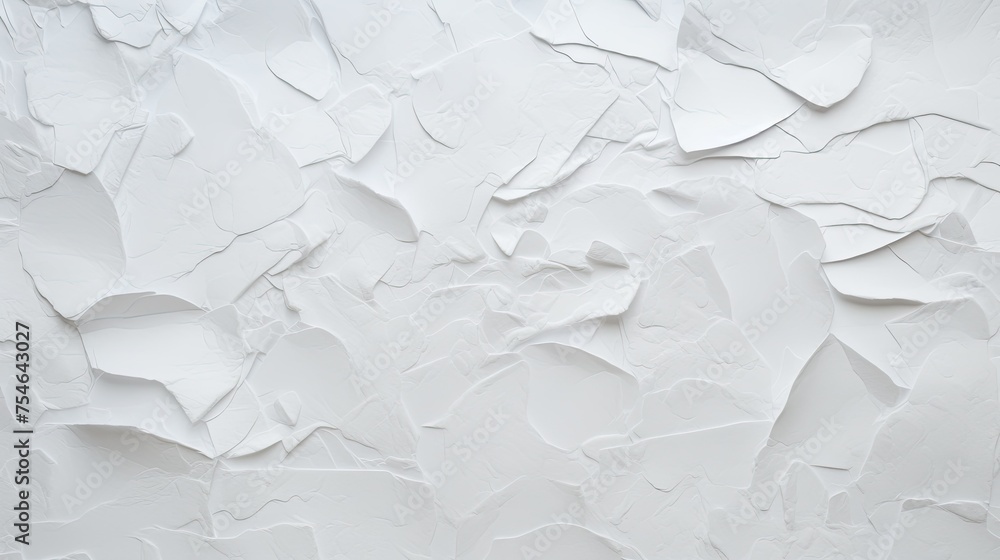 Minimalist White Paper Collage Texture - obrazy, fototapety, plakaty 
