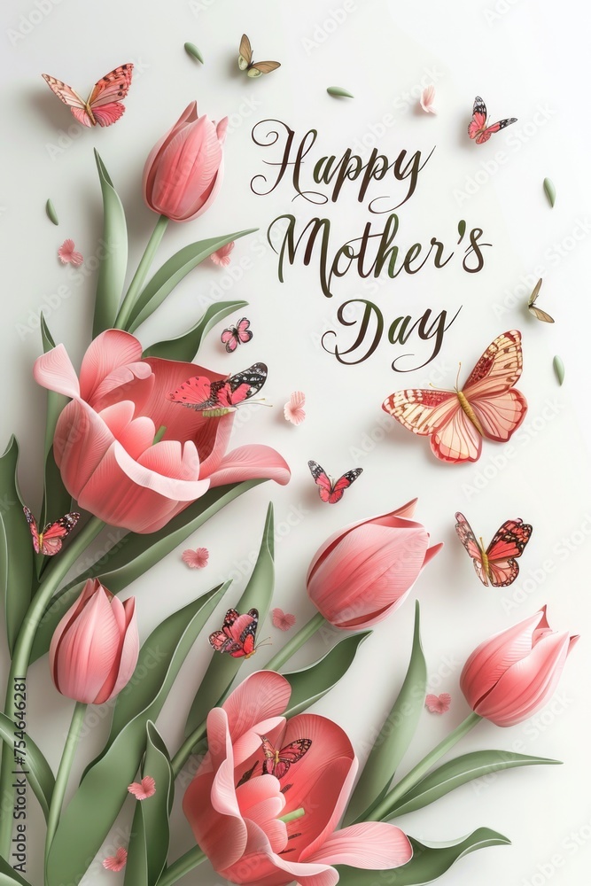 Mothers' Day greetings background with copy space simple background Mothers' Day greetings background with copy space simple background
