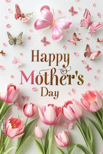 Mothers' Day greetings background with copy space simple background