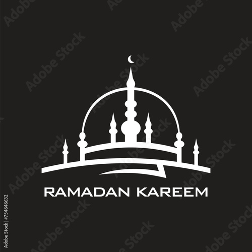 minimalist ramadan modern mosque islamic logo icon concept vector design