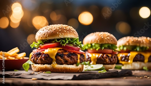 Tasty grilled bbq burgers.