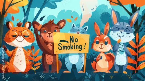 Greeting Card and Banner Design for Social Media and Educational Purpose of National No Smoke Day Background