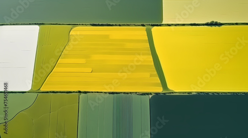 Aerial view of green fields