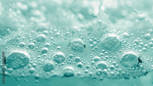 Close-up of sparkling water bubbles