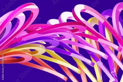 3D rendering of a multi-colored wavy pattern
