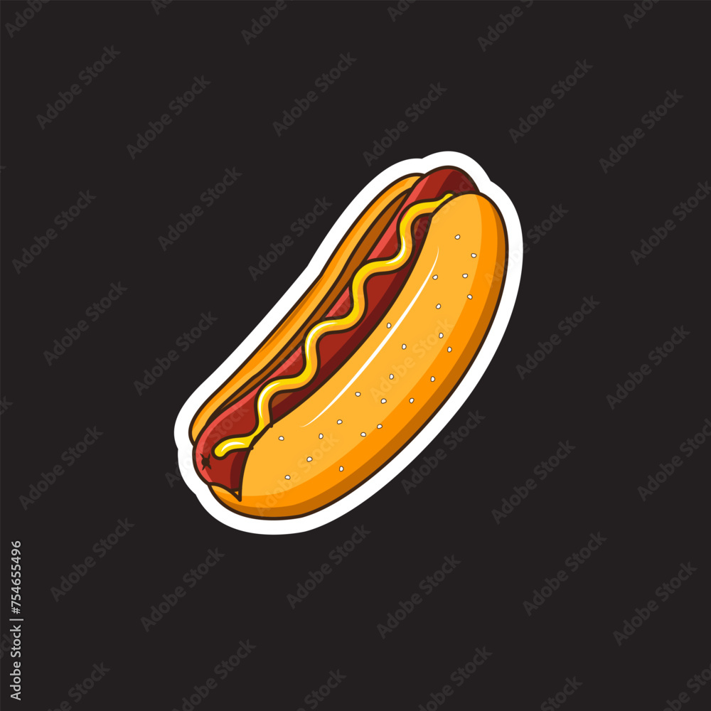 Vector illustration of sticker hotdog Vector illustration of sticker hotdog