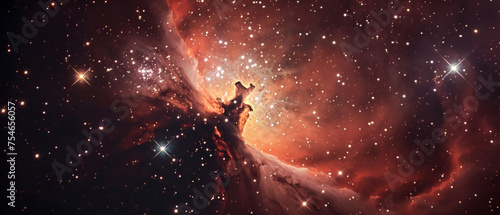 The Eagle Nebula is a young open cluster of stars in the constellation