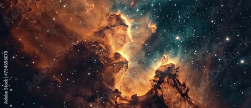 The Eagle Nebula is a young open cluster of stars in the constellation photo