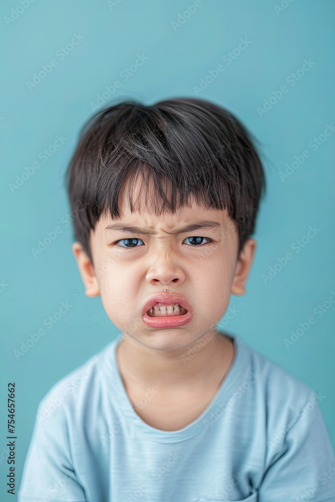 An angry little boy An angry little boy