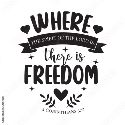 2 Corinthians 3:17 Vector Design on White Background