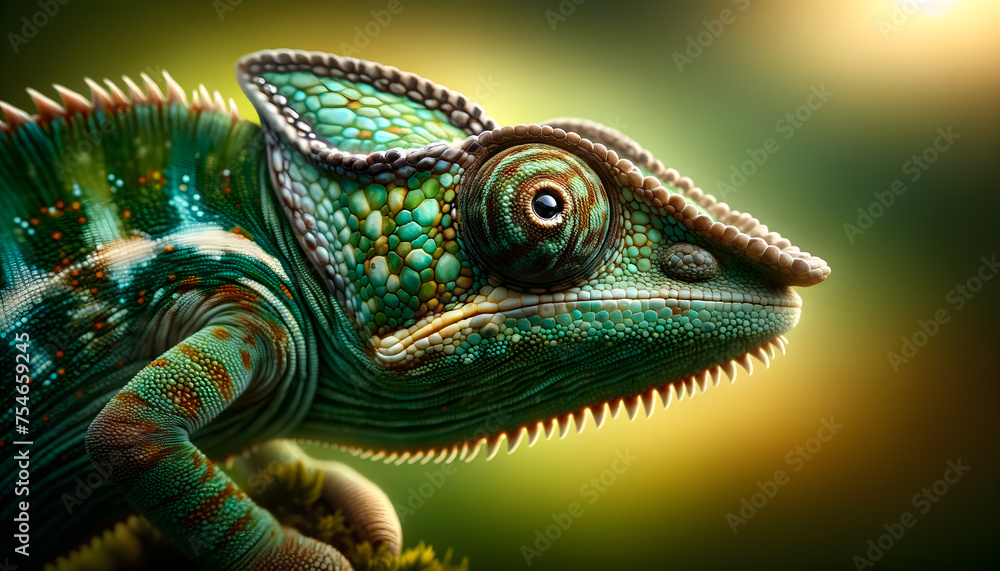 Chameleon Close-Up - obrazy, fototapety, plakaty 