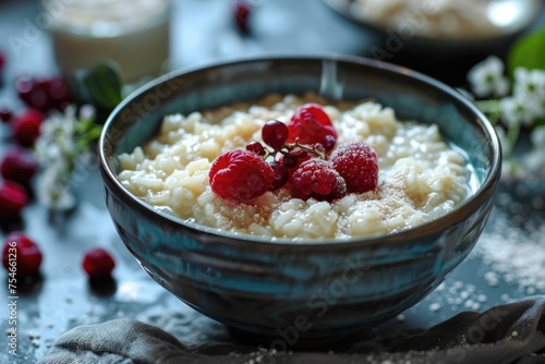 Rica porridge. Food background