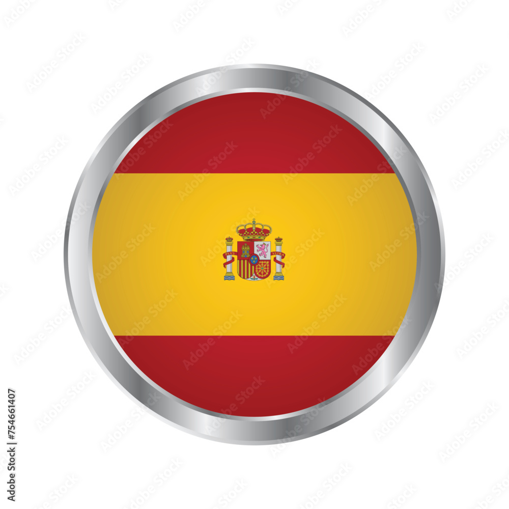 Spain Round Flag Shield Badge Emblem Patch Sticker Label Pin Transparent Background