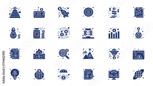 Crowd funding icons set vector illustration. Simple Set of Finance Related Color Vector Icons. Contains such Icons as Crowd Funding,