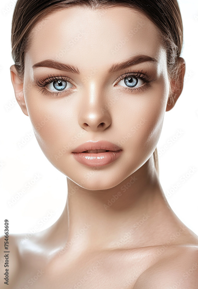 Photo portrait of young beautiful female sexy woman model face Photo portrait of young beautiful female sexy woman model face