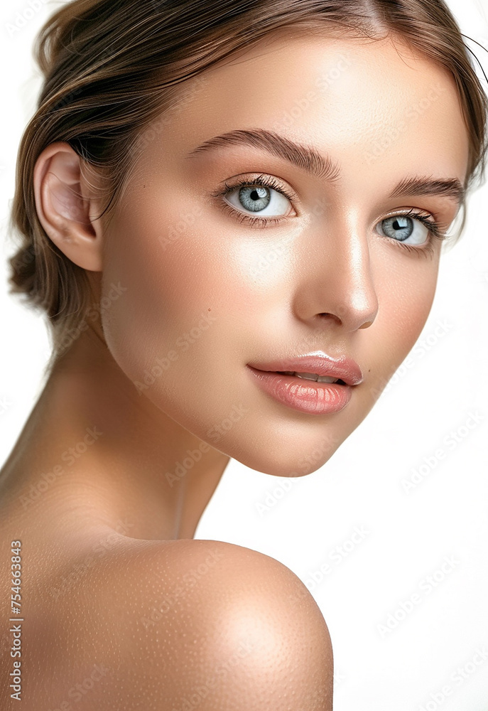 Photo portrait of young beautiful female sexy woman model face Photo portrait of young beautiful female sexy woman model face