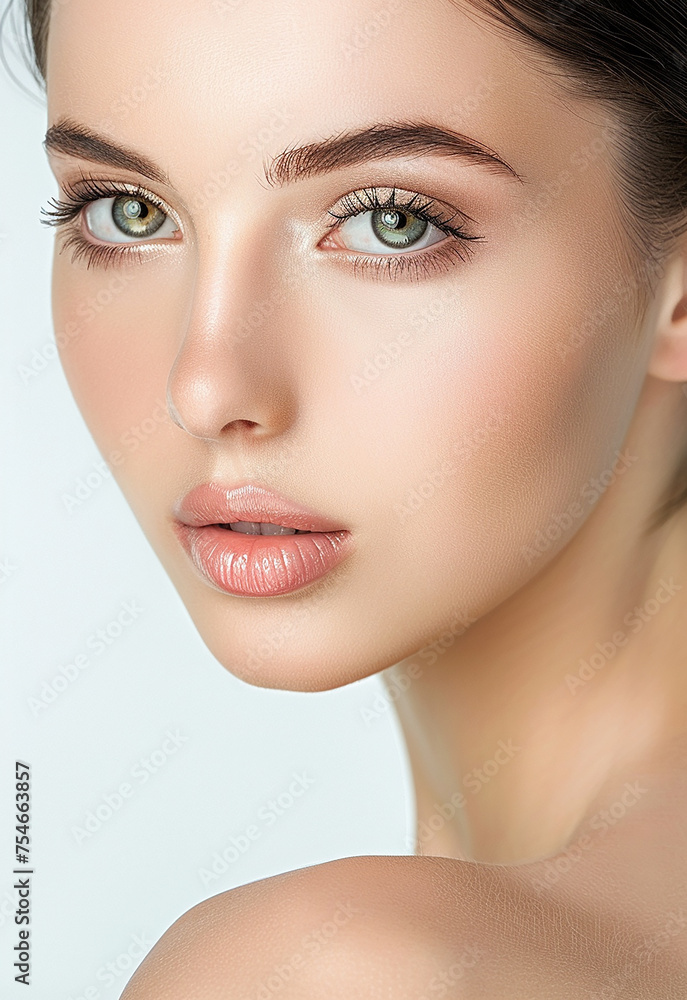 Photo portrait of young beautiful female sexy woman model face Photo portrait of young beautiful female sexy woman model face