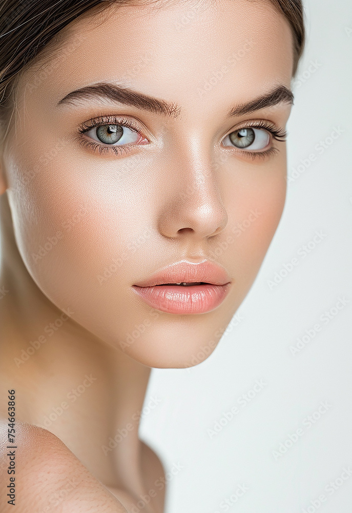 Fototapeta premium Photo portrait of young beautiful female sexy woman model face