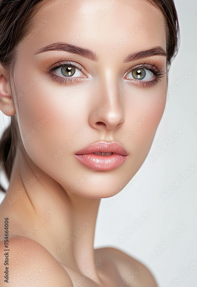 Photo portrait of young beautiful female sexy woman model face Photo portrait of young beautiful female sexy woman model face