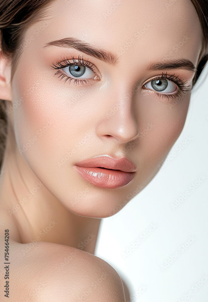 Photo portrait of young beautiful female sexy woman model face Photo portrait of young beautiful female sexy woman model face