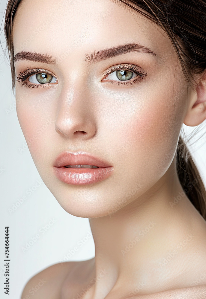 Photo portrait of young beautiful female sexy woman model face Photo portrait of young beautiful female sexy woman model face