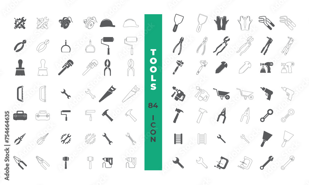 Obraz premium Tools & Setting Icon set Vector.
