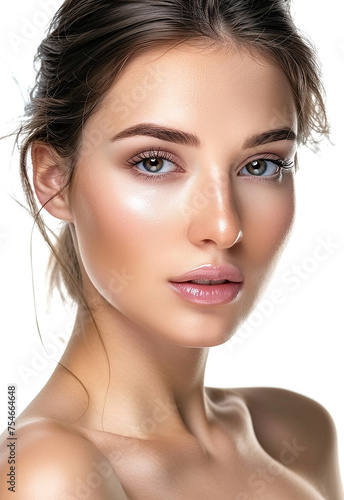 Photo portrait of young beautiful female sexy woman model face 