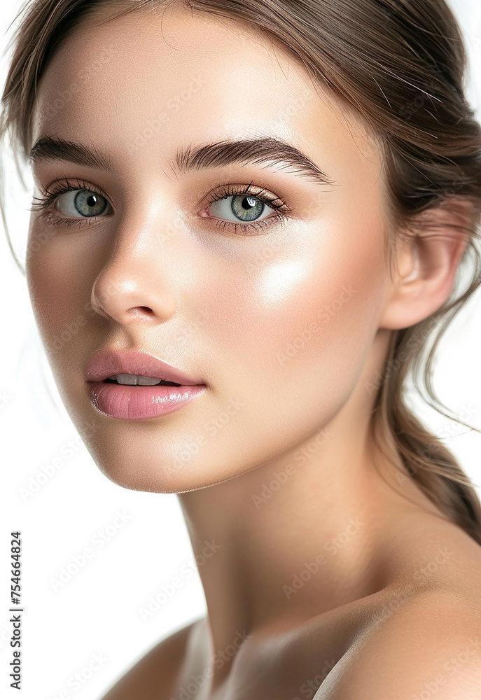 Photo portrait of young beautiful female sexy woman model face Photo portrait of young beautiful female sexy woman model face