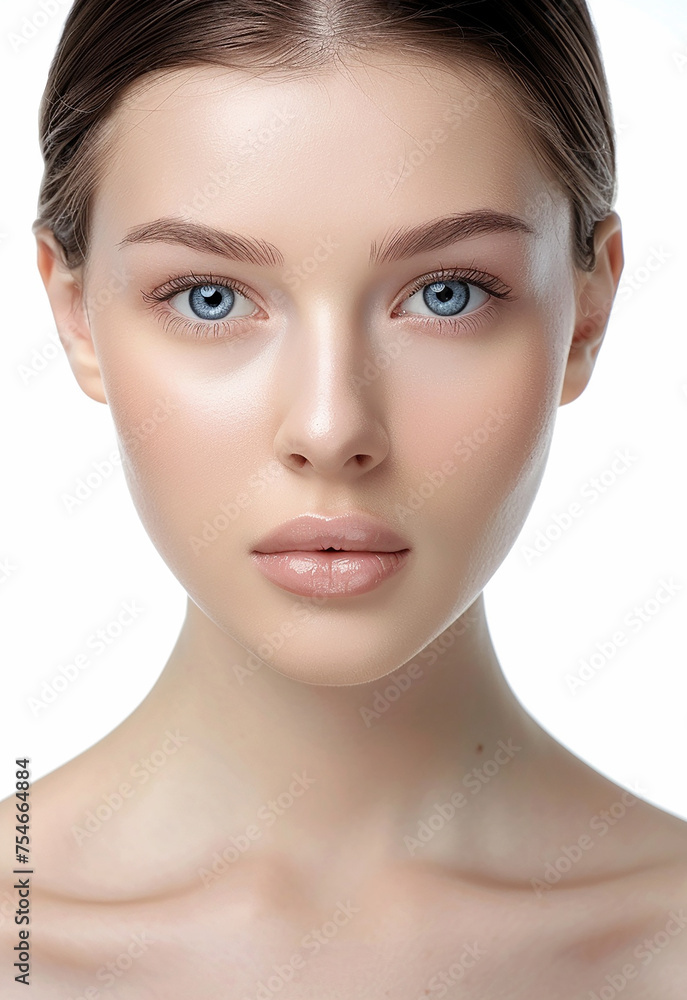 Photo portrait of young beautiful female sexy woman model face 