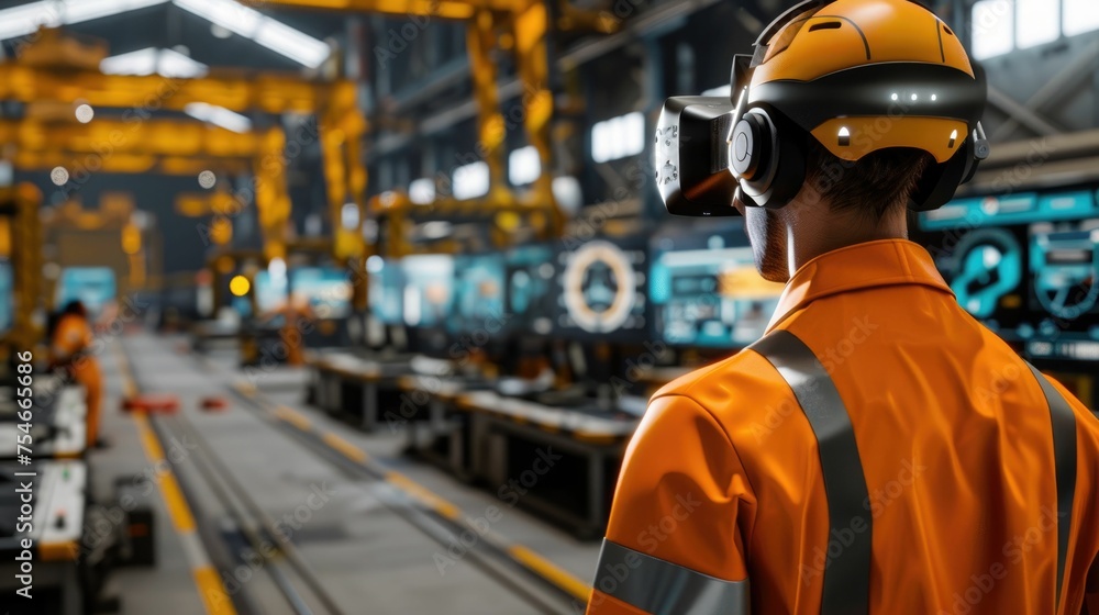 A skilled engineer utilizes advanced smart glasses for increased efficiency and precision in a modern, high-tech manufacturing facility.
A skilled engineer utilizes advanced smart glasses for increased efficiency and precision in a modern, high-tech manufacturing facility.
